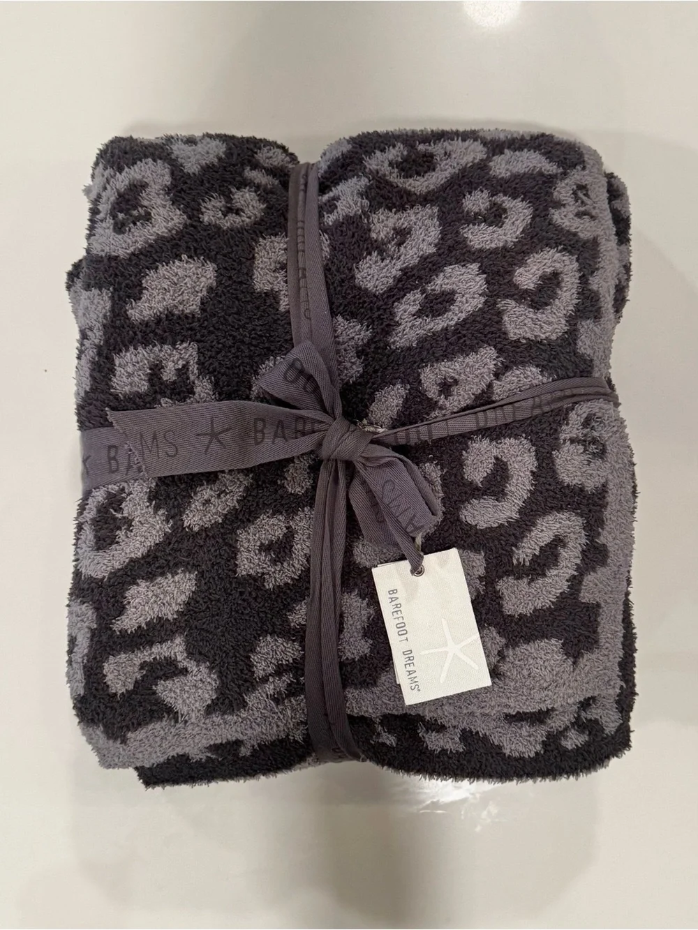 Barefoot Dreams Graphite / Carbon Leopard Throw Blanket
